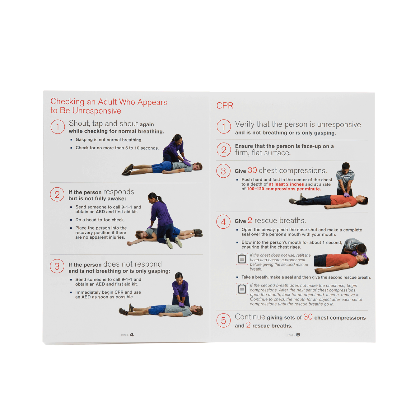 Adult CPR/AED Skills Card American Red Cross